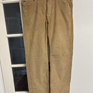 Vtg Dockers Corduroy Pants Slacks 38x34 Brown Khaki Flat Front Western Preppy